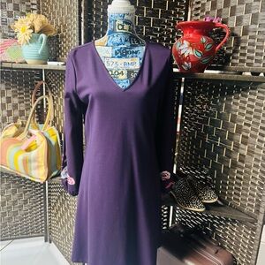 Ann Taylor Elegant Purple V-Neck Dress